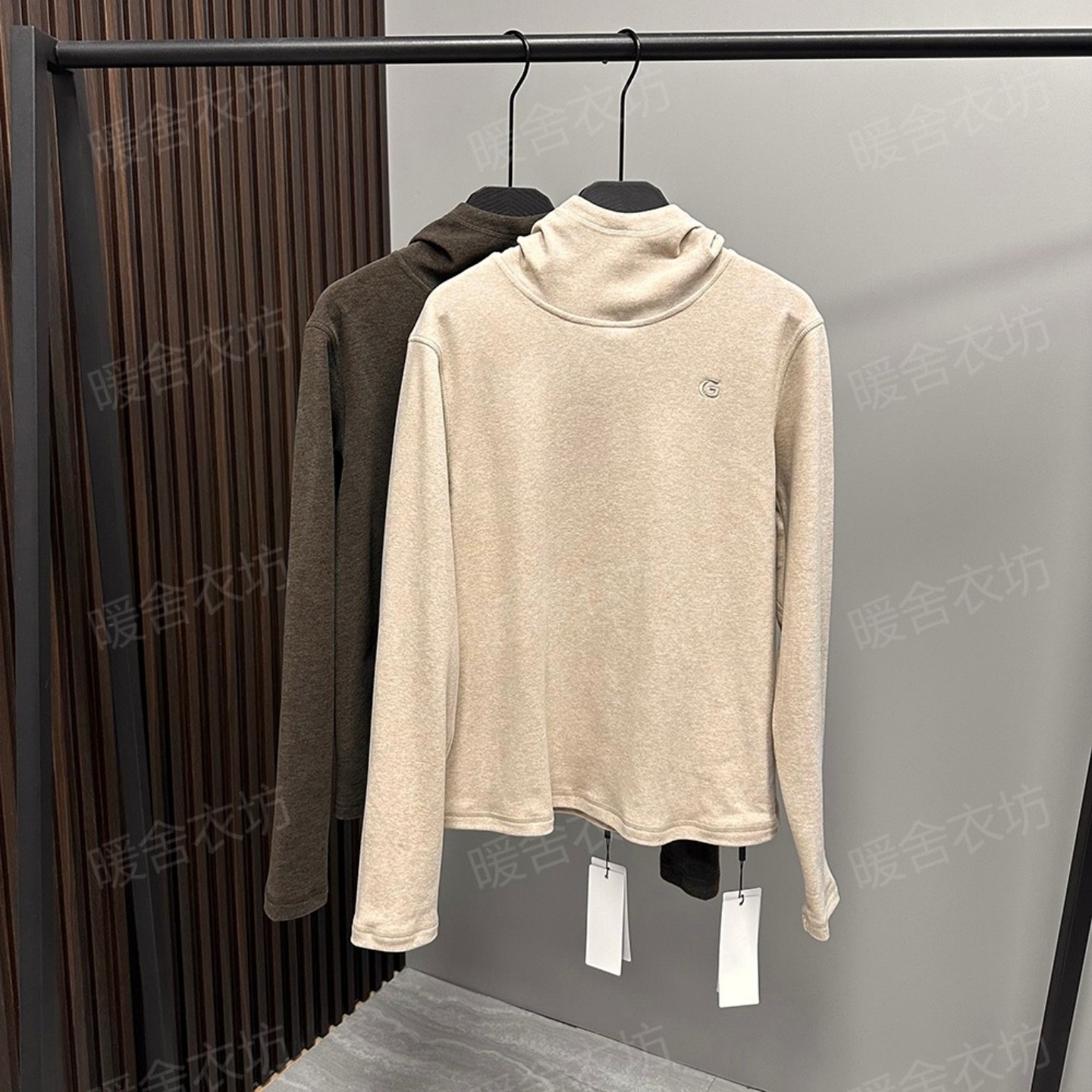 菲玛掂251596连帽半高领德绒衫