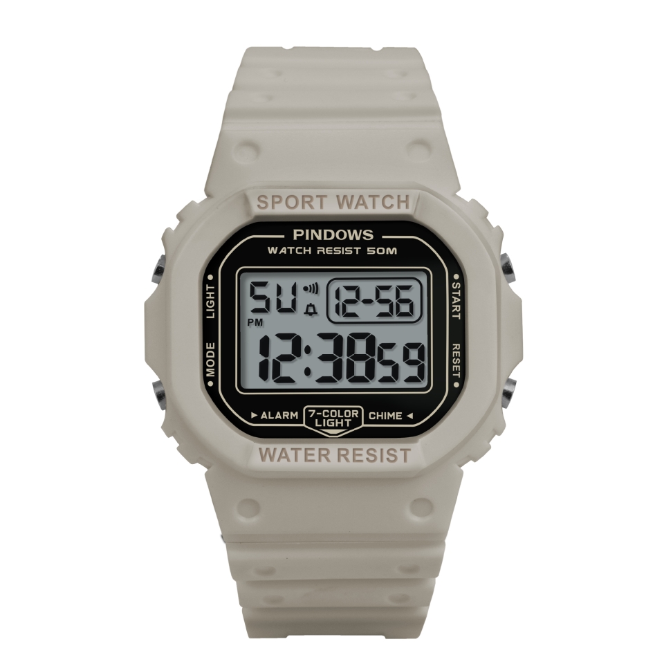 新款拼道时手表小方块独角兽女初高中学生儿童男女孩运动防水表