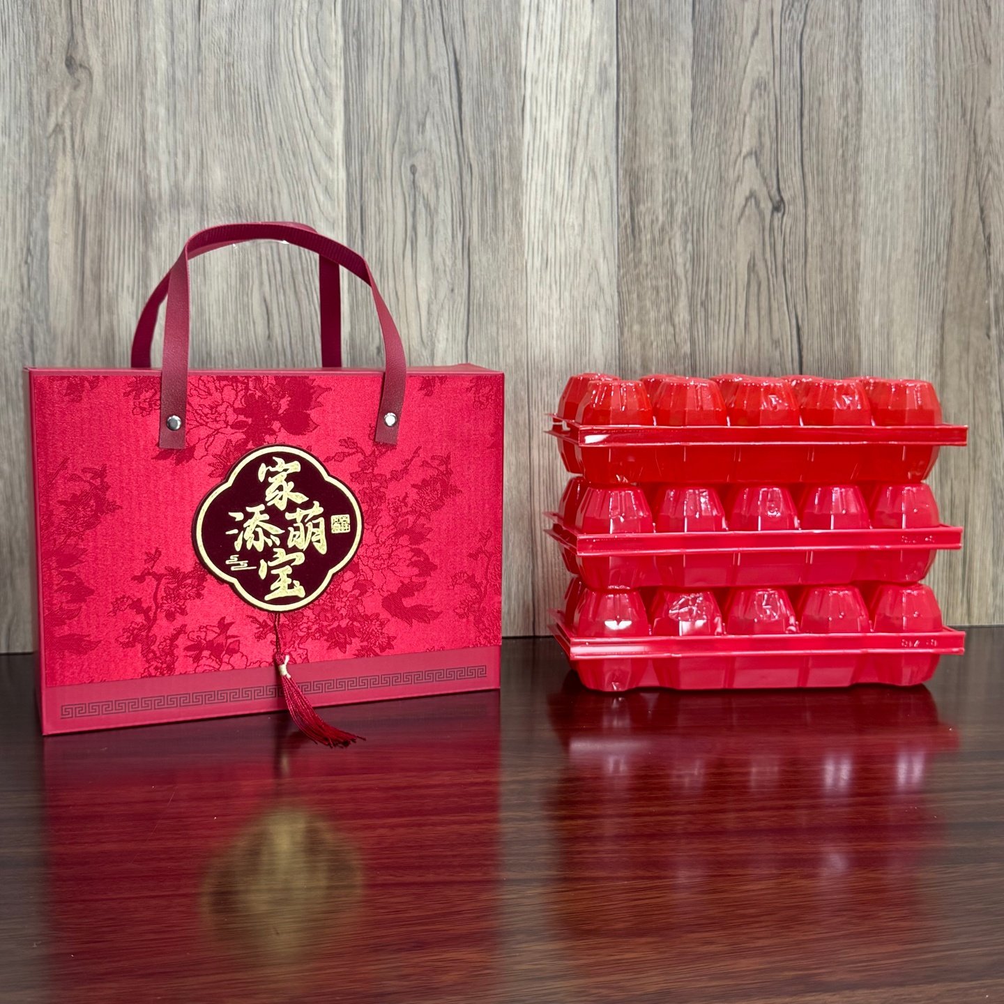 中式宝宝满月喜蛋礼盒周岁百日宴伴手礼盒红色10枚鸡蛋托喜面礼盒,节庆用品/礼品,糖盒/糖盒配件,淘宝优惠券,粉丝福利购,淘宝优惠卷