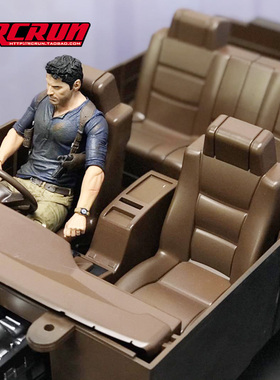 RCRUN1:10攀爬模型车陆地巡洋舰LC80内饰带联动方向盘 SCX10