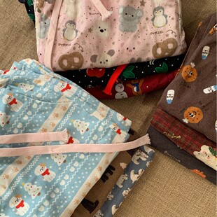 秋冬新品！全棉磨毛长裤卡通可爱印花宽松睡裤女可外穿居家长裤