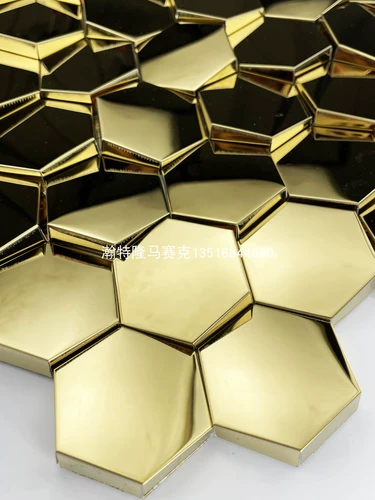 Трехмерная шестиугольная металлическая мозаика из нержавеющей стали на стену, в 4d формате