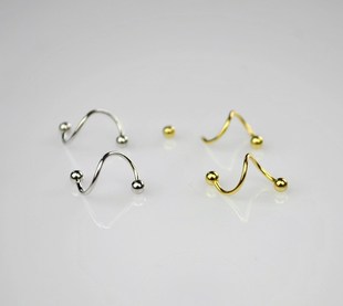 一个耳洞戴出多个效果  纯银豆豆旋转耳钉潮男女个性设计