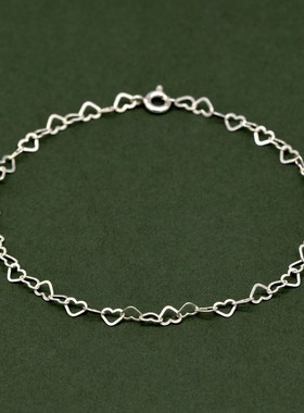 限时纯银爱心手链日韩甜美