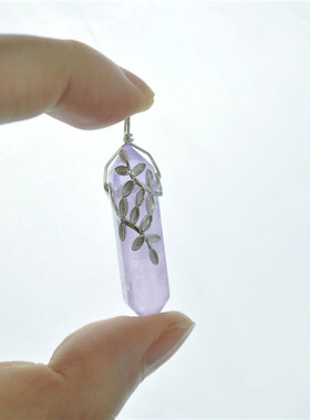 吊坠原创s925树叶镶嵌宝石锁骨