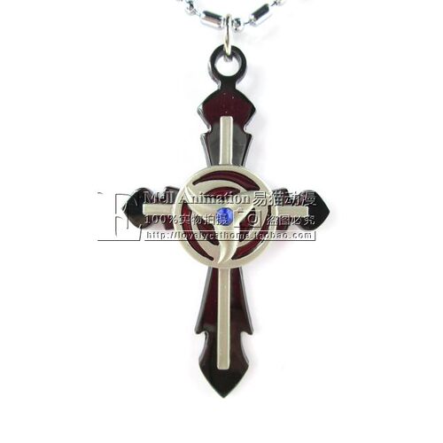 火影忍者 卡卡西佐助三勾玉六芒星写轮眼死神 cos十字架项链吊坠