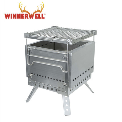 日本进口Winnerwell户外便携折叠烧烤炉二次燃烧焚火台篝火盆烤架