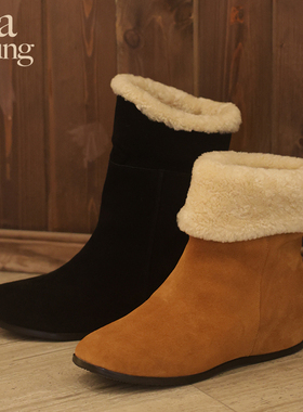 uta 暖洋洋短靴 秋冬内增高原创设计师羊毛短靴