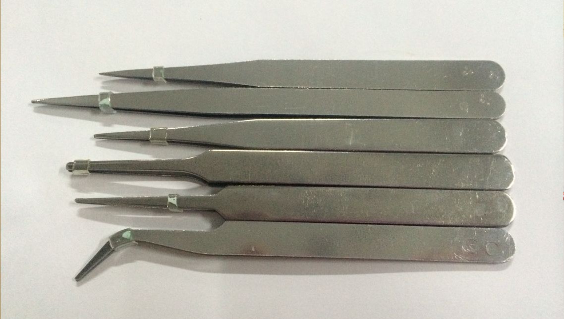 不锈钢镊子 扁嘴尖头咀弯头 TS-10 11 12 13 14 15