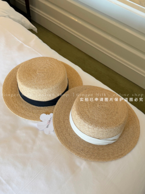 Ginger Milk春夏新品 赵露思同款拉菲草帽两色平檐百搭时尚遮阳帽