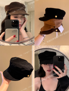 报童帽百搭时髦韩洋气爆款 GingerMilk新 易梦玲奶姐taro网红同款