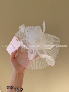 GingerM d家定制网纱仙女羽毛花朵发夹赛马舞会party走秀发饰