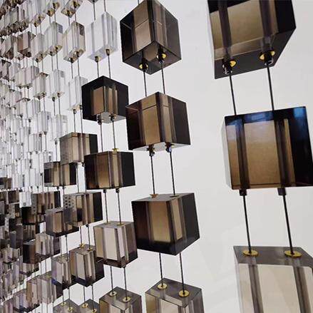 有孔方体块屏风挂片玻璃砖水晶砖