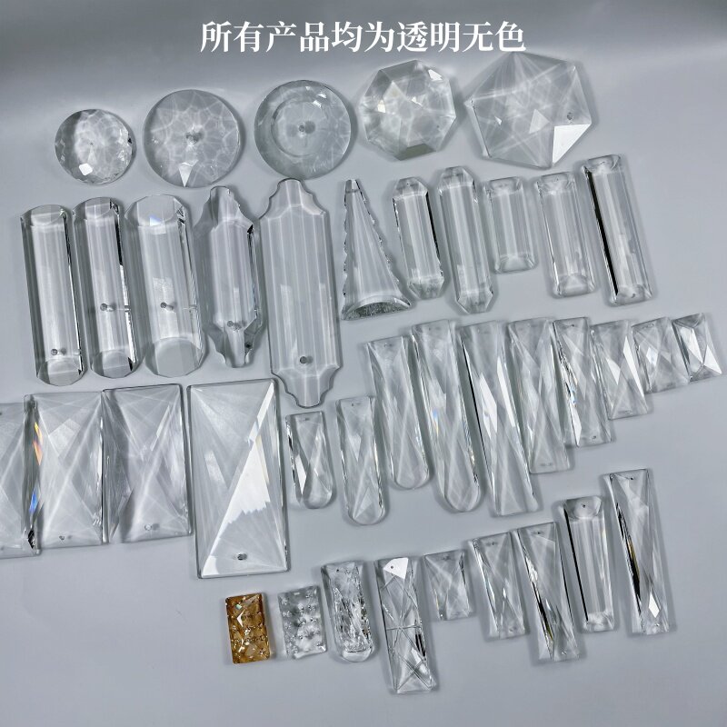 多面长条吊坠水晶灯配件婚庆装饰图片