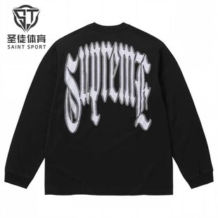 现货 Supreme 26FW Intarsia L/S Top 背后大Logo 长袖T恤