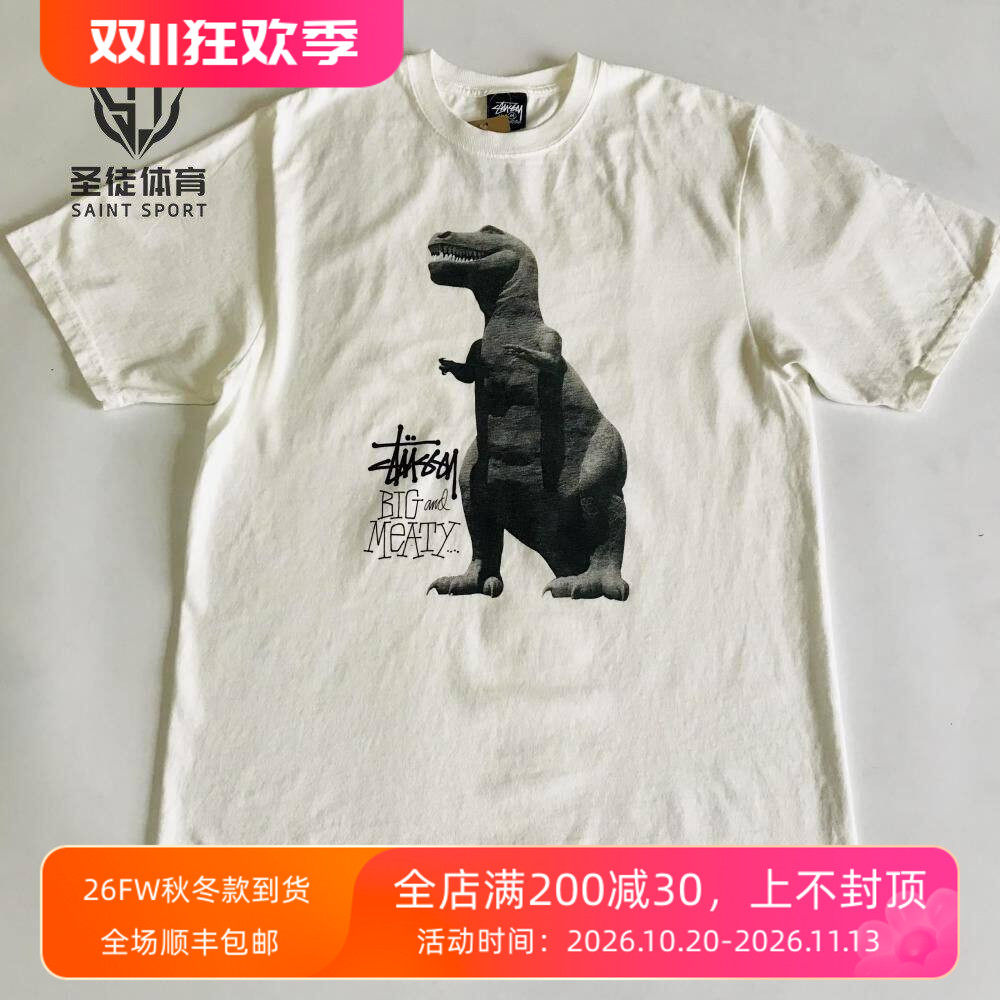 现货正品 Stussy 25SS Big Meaty Tee 恐龙 霸王龙 短袖T恤