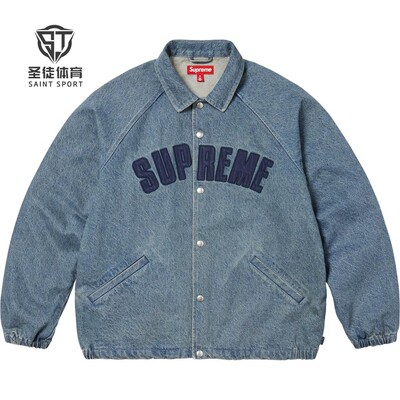 Supreme胸前Logo牛仔教练夹克