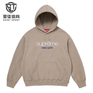  Supreme 26SS Classic Logo Hooded 英文刺绣Logo 连帽卫衣
