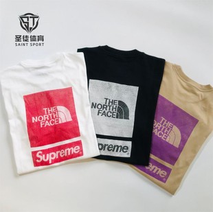 现货正品 Supreme 24SS TNF北脸联名 背后大Logo S/S Top 短袖T恤