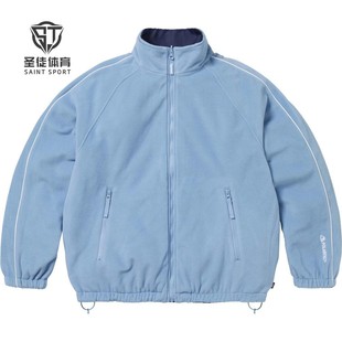 正品 Supreme 25FW Polartec Track Jacket 双面穿摇粒绒拉链夹克