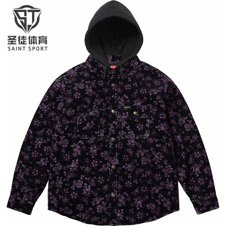 Supreme天鹅绒连帽衬衫