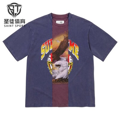 Supreme马吉拉联名老鹰拼接短袖