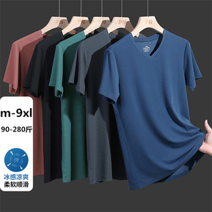 男士轻薄速干t恤夏天男式短袖夏衣男款冰丝上衣2025新款低领t恤男