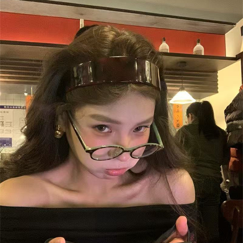 高级感复古豹纹醋酸发箍女2025新款韩国fever同款宽边头箍高颅顶