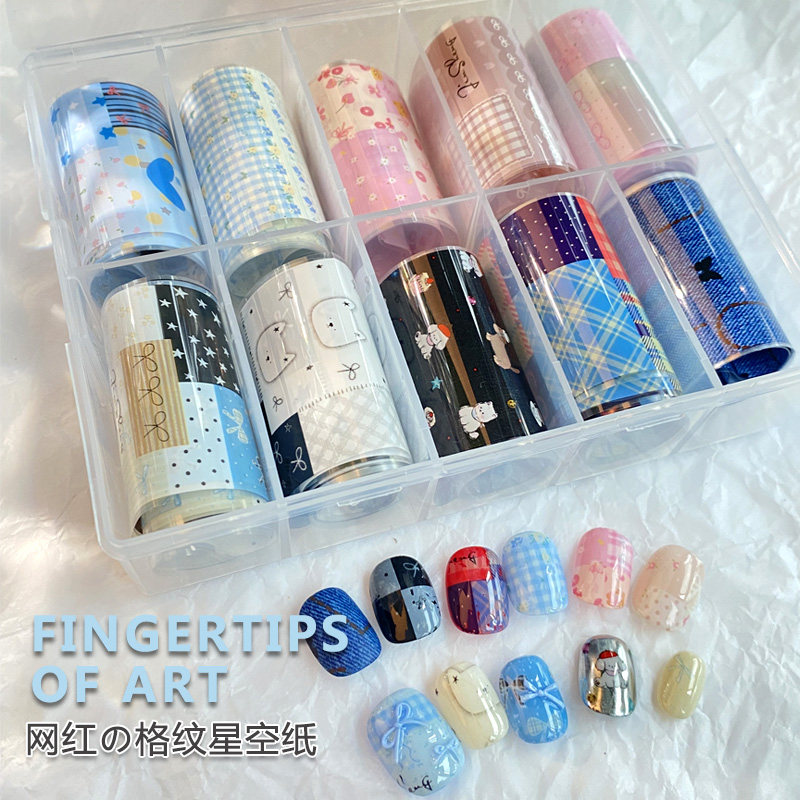卡通格纹蝴蝶结碎花涂鸦星空贴