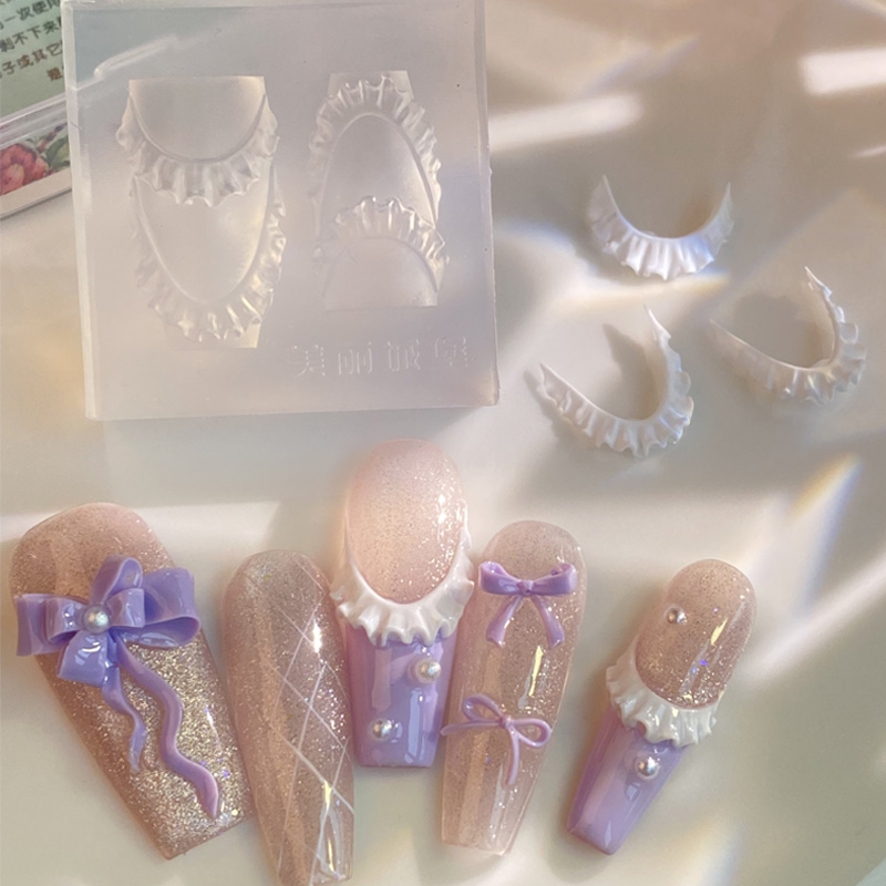 网红正品美丽城堡花裙边蕾丝奶油花边立体硅胶模具DIY浮雕模具