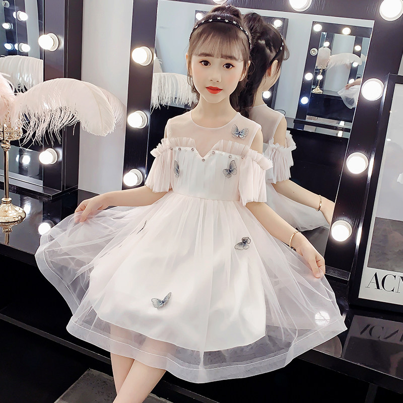 女大童连衣裙2024新款夏装洋气女孩蓬蓬纱裙子夏季网红超仙公主裙