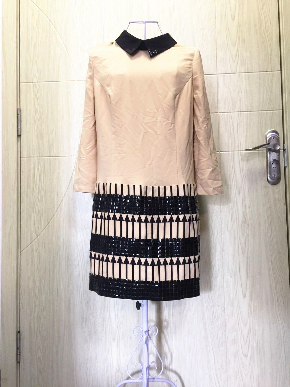专柜正品 春夏女装七分袖修身淑女连衣裙女装07008微残清仓