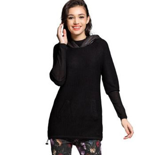 2019秋季 款 长袖 包邮 毛衣13009 带帽长身针织衫 专柜正品 修身 女装