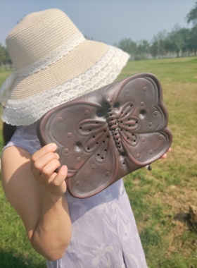 蝴蝶形红砭石能量随身私密艾灸仪