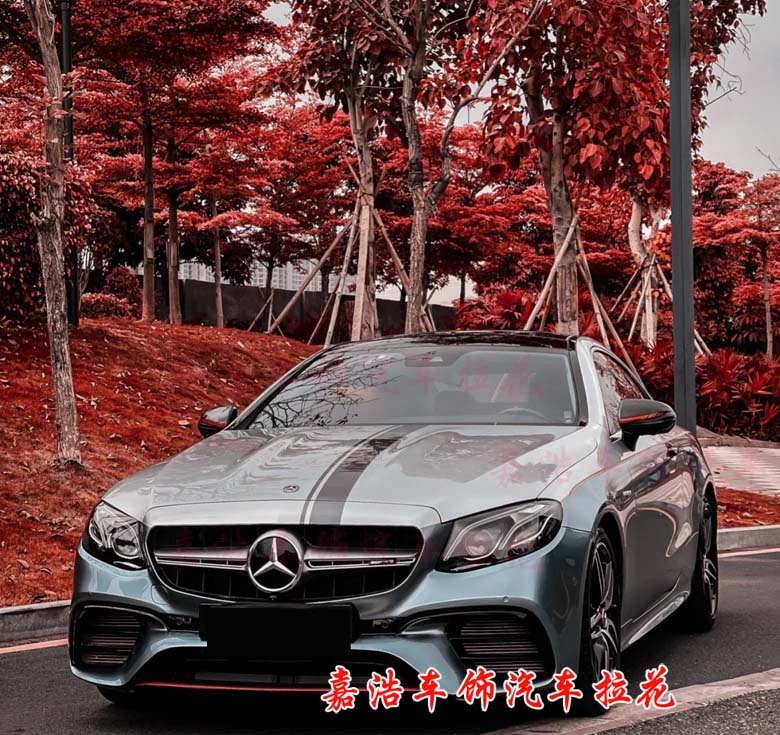 适用于奔驰C级AMG C63 C260L C200 E级E63运动改装侧裙车贴纸拉花