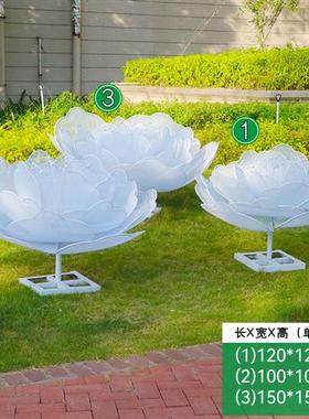 可定制不锈钢镂空铁艺花朵园林雕塑装饰景观庭小区院草坪落地摆件