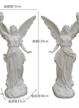 爱神翅膀情侣雕像四季光明天使雕塑大型玻璃钢人物艺术品装饰摆件