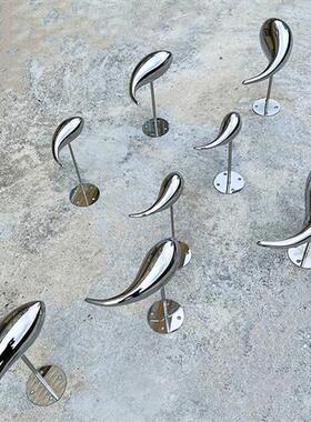 镜面不锈钢小鱼摆件售楼处庭院水池景观装饰群艺术品挂墙户外雕塑