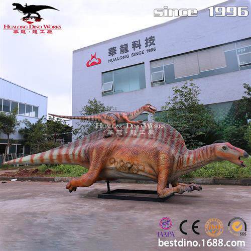 逼真豪勇龙背迅猛龙仿真恐龙模型制作厂家商场景区游乐园产品.