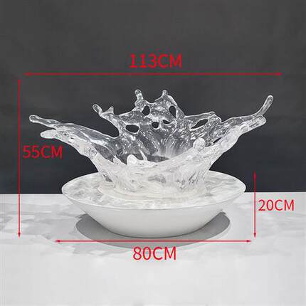 透明树脂落地水花雕塑摆件别墅酒店售楼处样板间水滴吊饰软装饰品