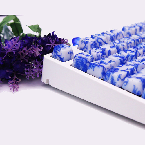 filco青花瓷紫花瓷oem水转印字透