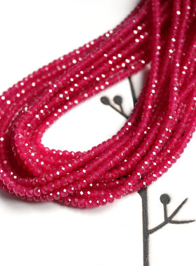 天然红宝石红尖晶算盘珠切角1x2mm2x3mm3x4mm小米珠DIY手工串珠