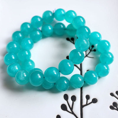 7A莫桑比克11mm12mm冰种天河石手链手串DIY手工串珠单珠散珠子