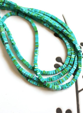 绝美天然松石小方片精致湖水绿蓝绿色DIY手工串珠项链耳环配珠