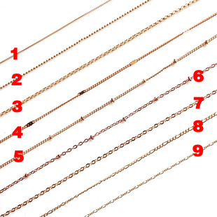 美国K金金属链条细链choker颈链项链手链DIY手工串珠配件S锁骨