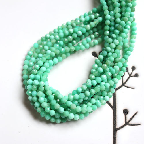 大美货！春天的颜色~澳洲绿玉髓切角小米珠3mmDIY手工串珠流苏