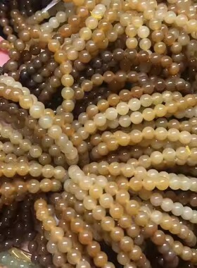 佛珠手链单圈天然和田玉老红糖料