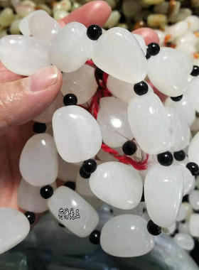 新疆白色方解石随型手串