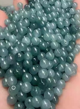 翡翠A货手链6mmDIY蓝水圆珠散珠
