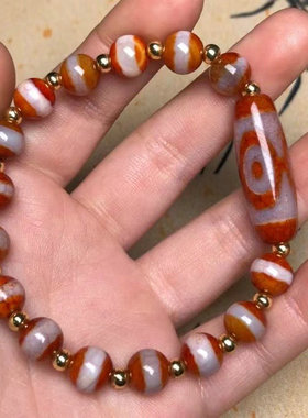 女款老玛瑙天眼天珠民族风手链